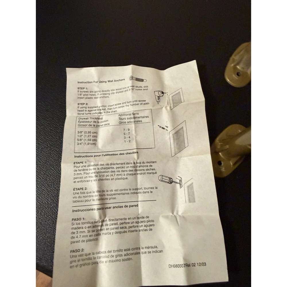 Brass Finish Curtain Tie Back Set With Other Accessories